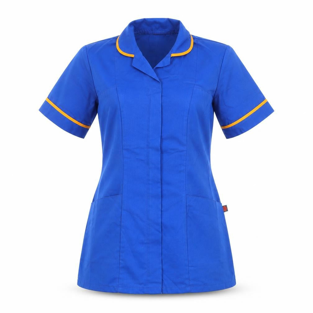 Dimensions Womens Blue  Cotton Tunic T-Shirt Size 10 Collared