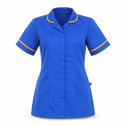 Dimensions Womens Blue  Cotton Tunic T-Shirt Size 10 Collared