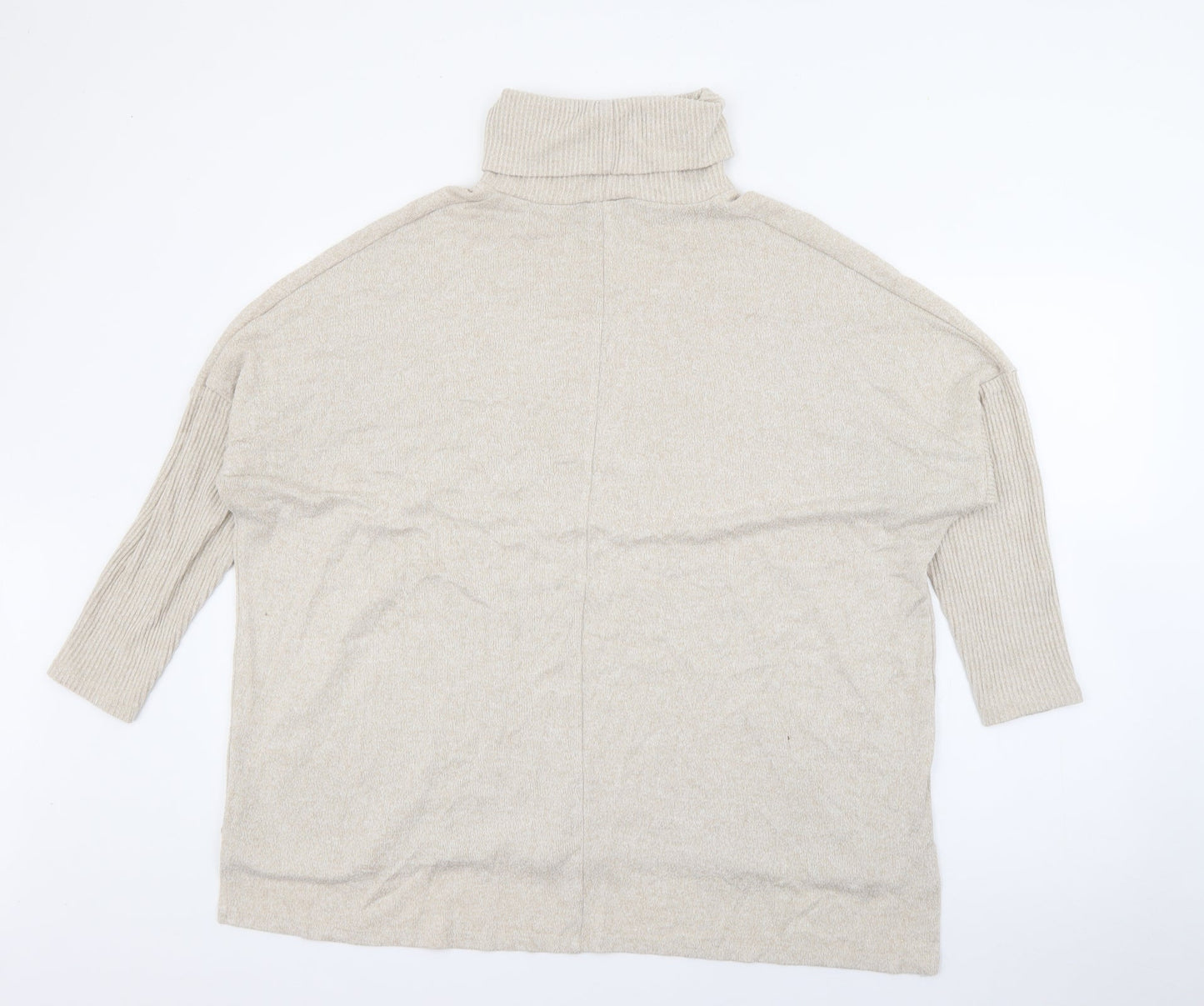 George Womens Beige Roll Neck  Viscose Pullover Jumper Size 12