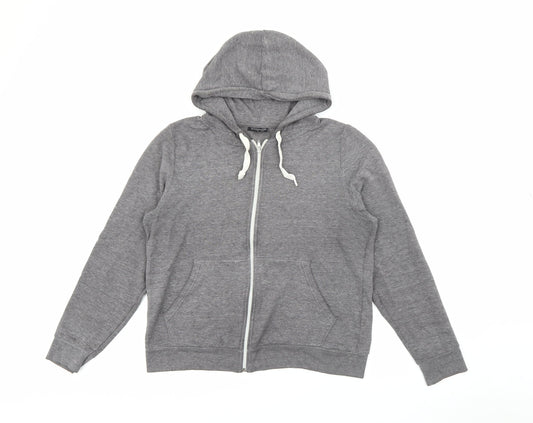 Topshop Womens Grey  Polyester Full Zip Hoodie Size 12  Zip