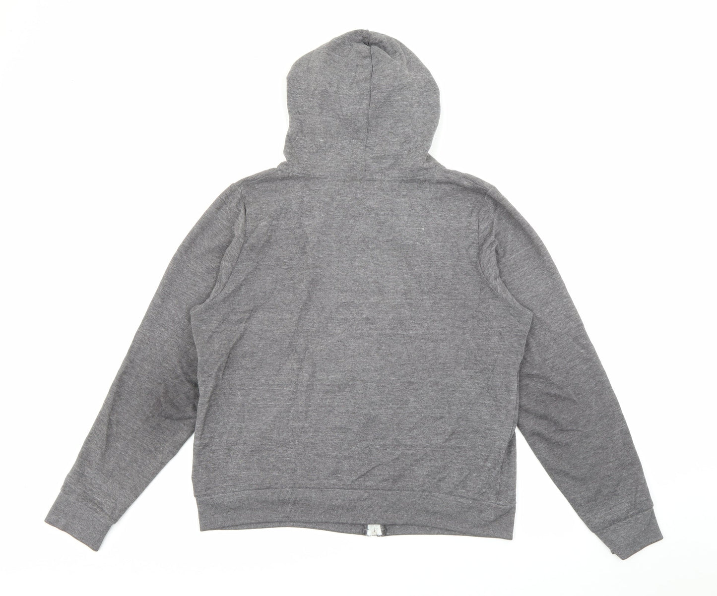 Topshop Womens Grey  Polyester Full Zip Hoodie Size 12  Zip