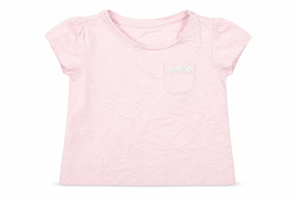 Dunnes Stores Girls Pink  Cotton Basic T-Shirt Size 12-18 Months Round Neck Pullover