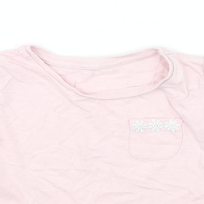 Dunnes Girls Pink  Cotton Basic T-Shirt Size 12-18 Months Round Neck Pullover