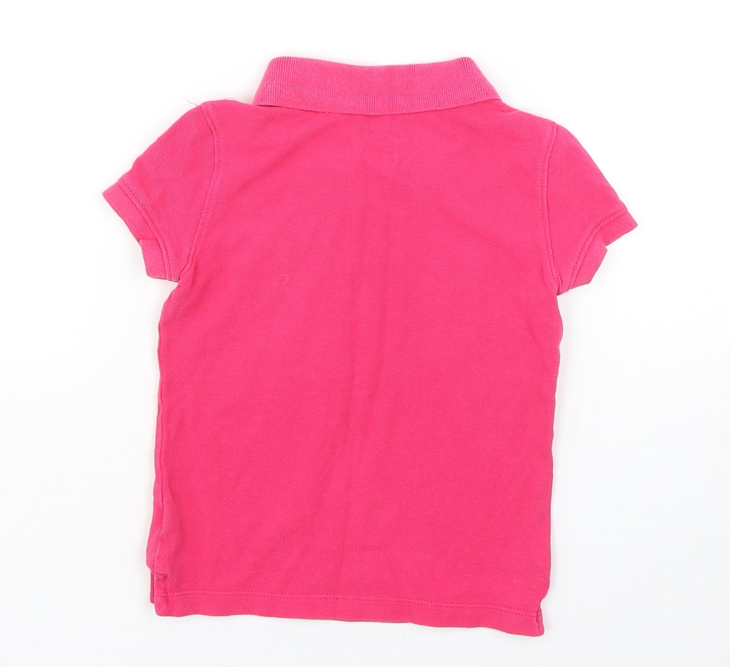 Nautica Girls Pink  Cotton Basic Polo Size 4 Years Collared Pullover