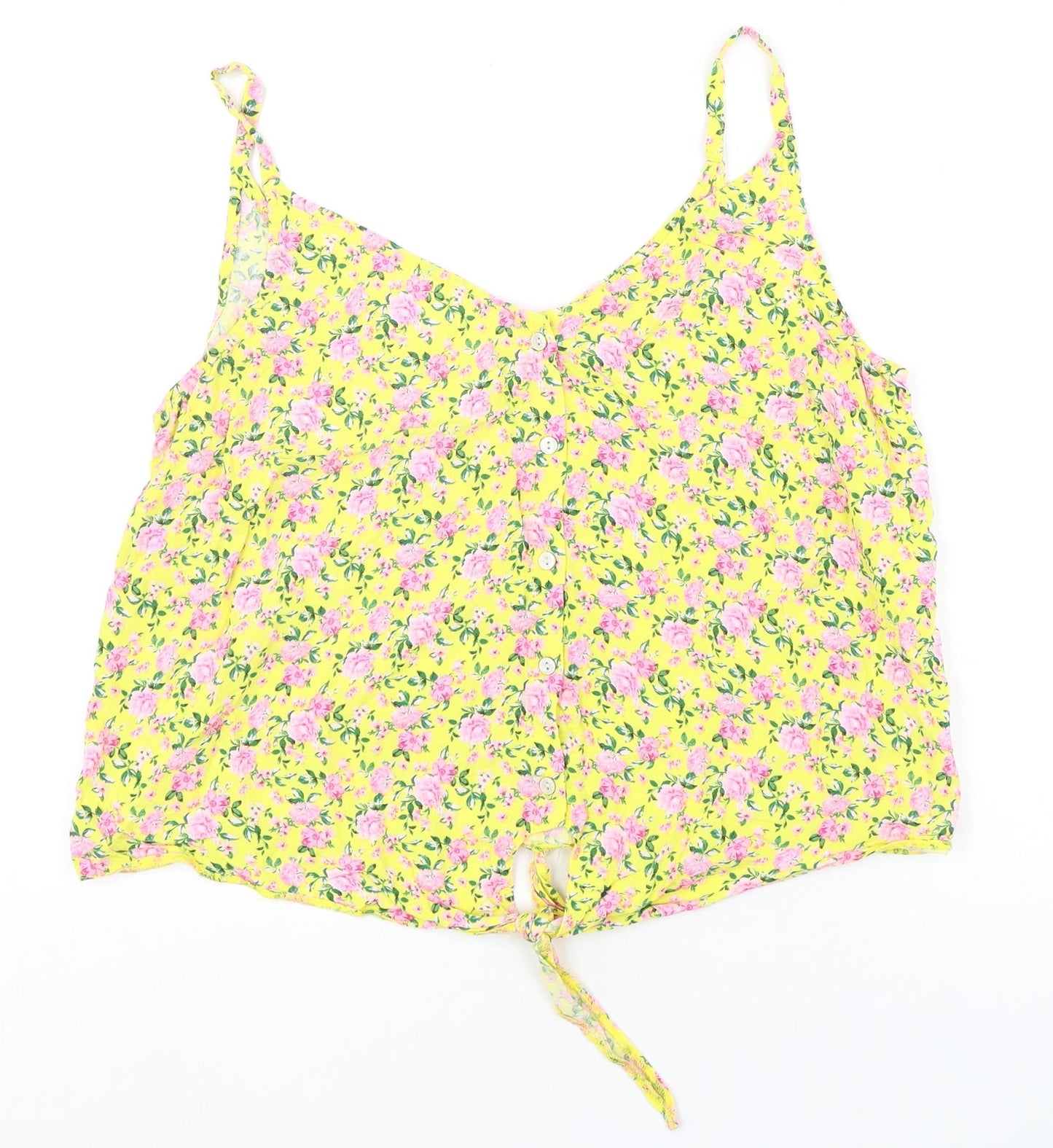Papaya Womens Multicoloured Floral Viscose Basic Tank Size 16 V-Neck