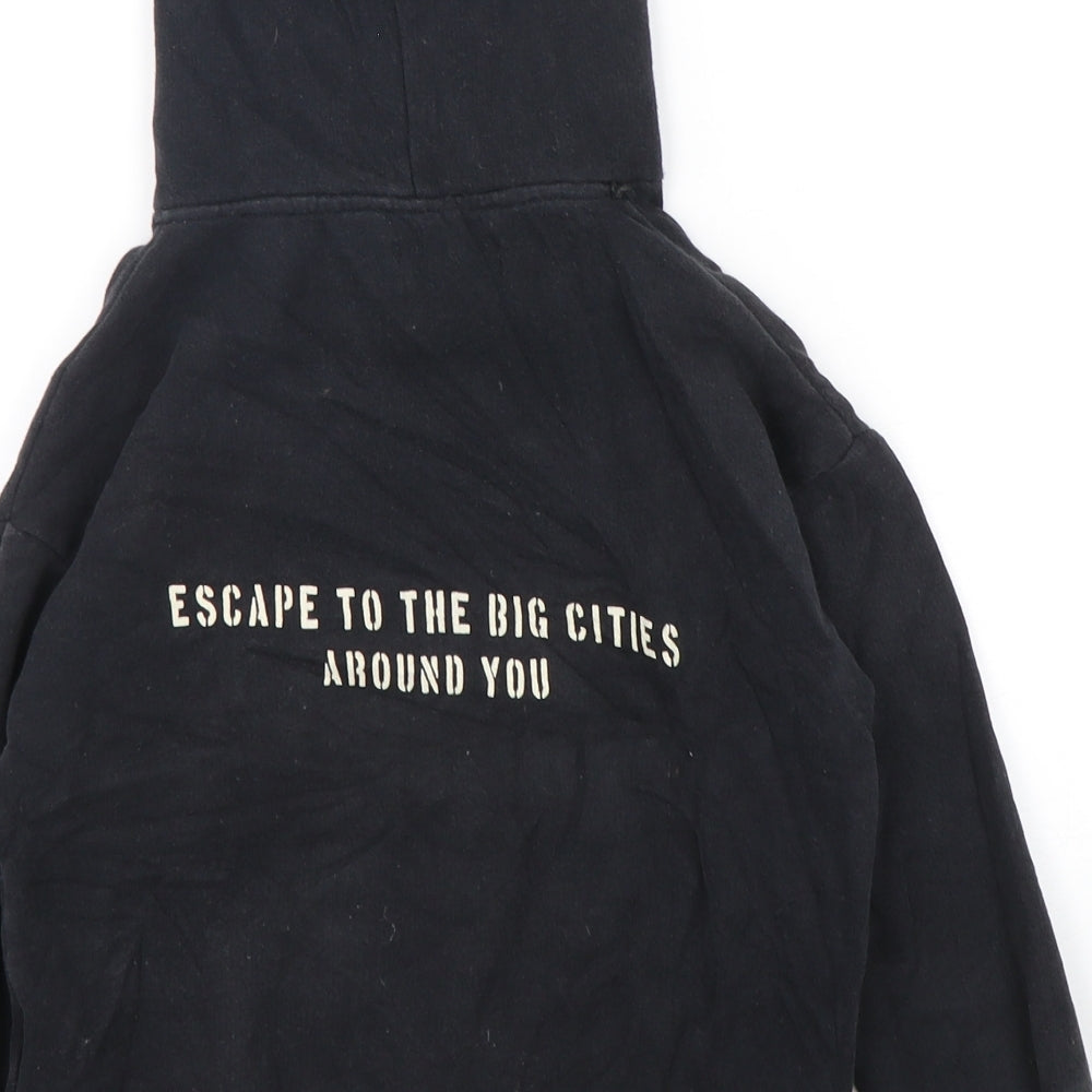 Zara Boys Black  Cotton Pullover Hoodie Size 6 Years  Pullover - USA