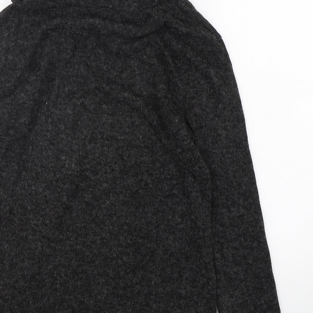 Cly-Homen Womens Grey Mock Neck  Polyester Pullover Jumper Size XL