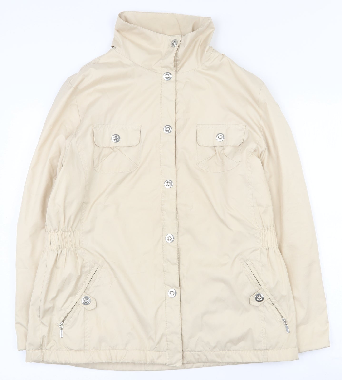 Dunnes Stores Womens Beige   Jacket  Size 10  Snap