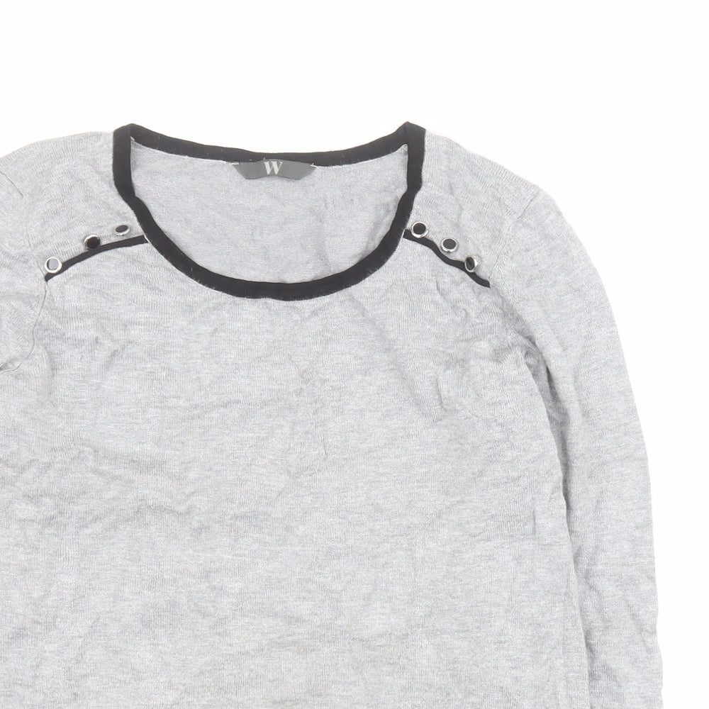 BHS Womens Green Round Neck  Viscose Pullover Jumper Size 10