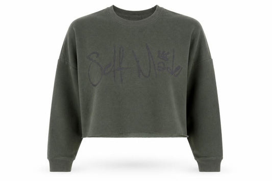 Primark Womens Green  Viscose Pullover Sweatshirt Size M  Pullover - 'Self Made'