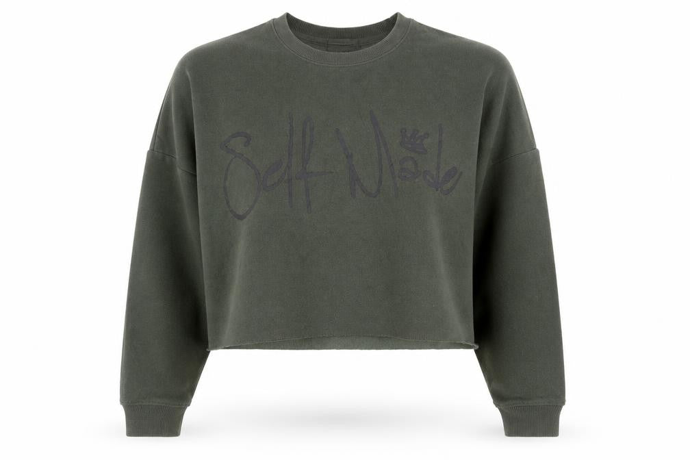Primark Womens Green  Viscose Pullover Sweatshirt Size M  Pullover - 'Self Made'