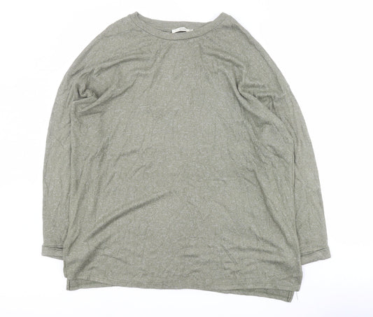 George Womens Green Round Neck  Viscose Pullover Jumper Size L