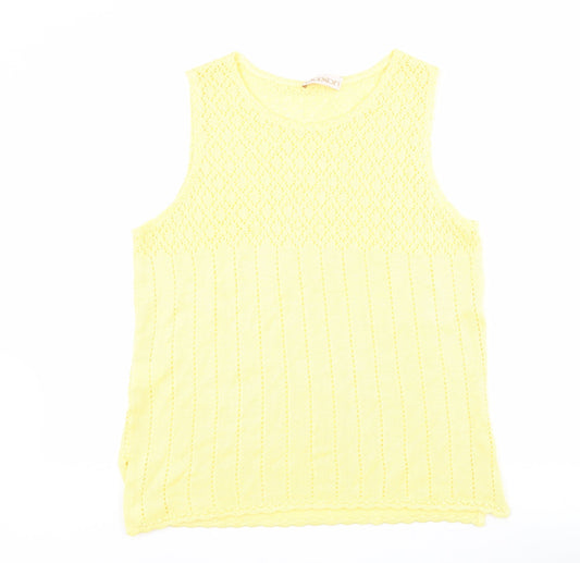 Daxon Womens Yellow  Acrylic  Tank Size 18 Round Neck