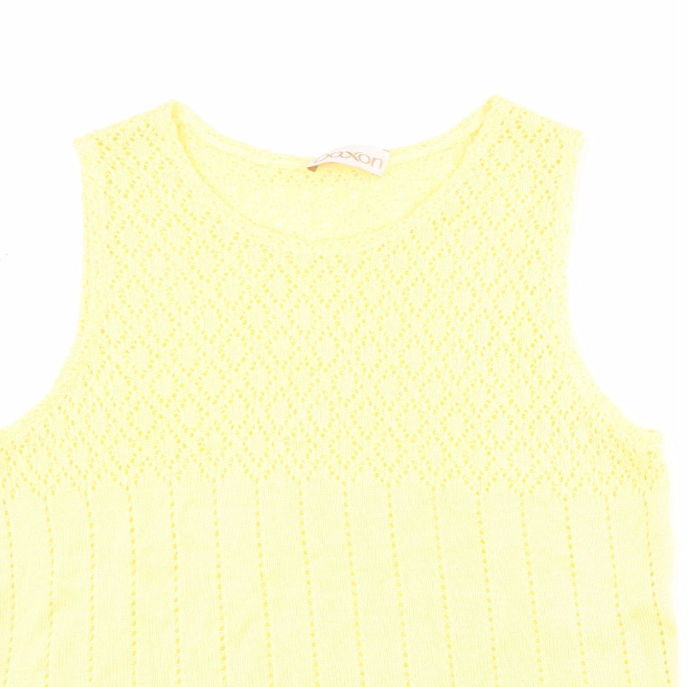 Daxon Womens Yellow  Acrylic  Tank Size 18 Round Neck