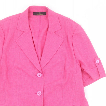Eugen Klein Womens Pink  Polyester Basic Button-Up Size 16 Collared
