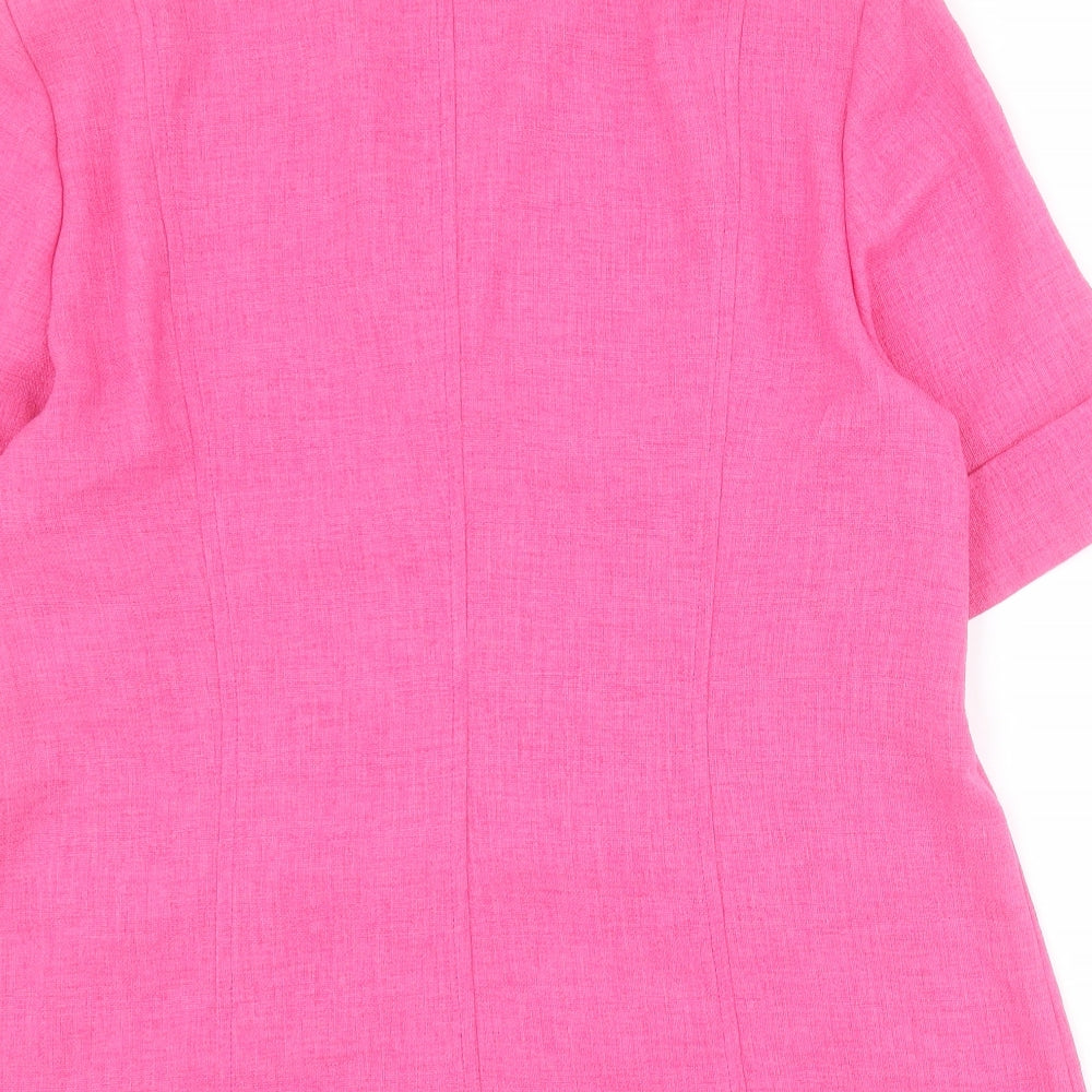Eugen Klein Womens Pink  Polyester Basic Button-Up Size 16 Collared