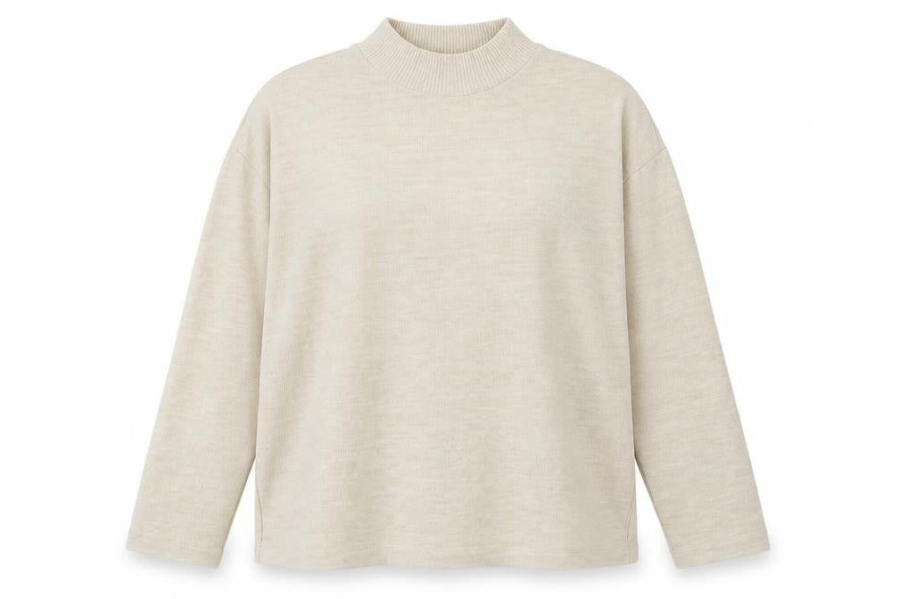 H&M Womens Beige Round Neck  Polyester Pullover Jumper Size M
