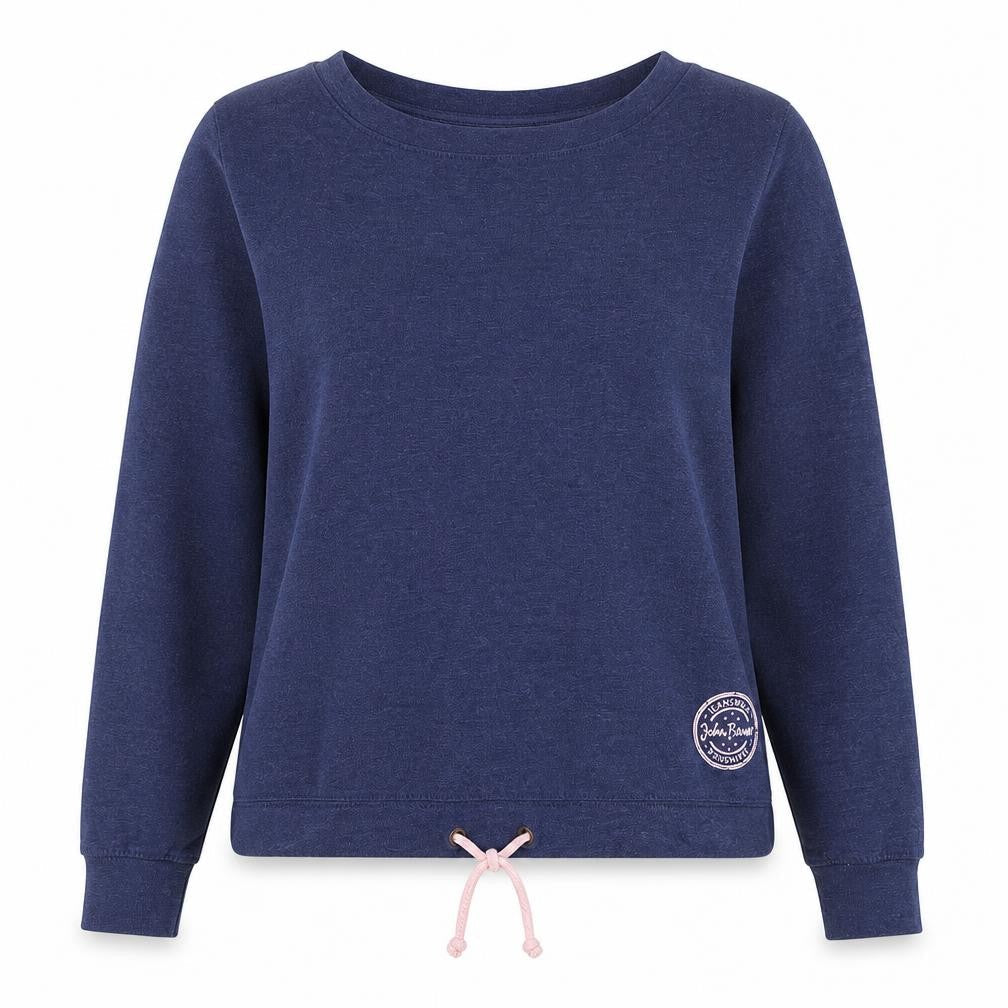 John Baner Womens Blue Round Neck  Cotton Pullover Jumper Size 10