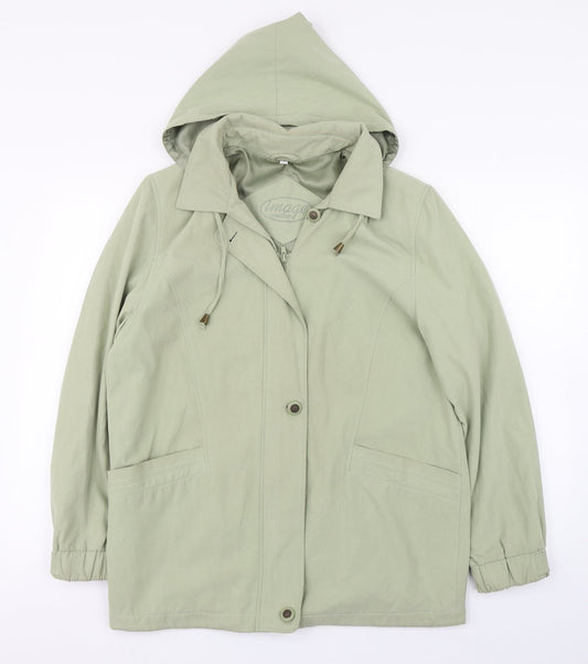 Image Creation Womens Green   Trench Coat Coat Size 12  Zip