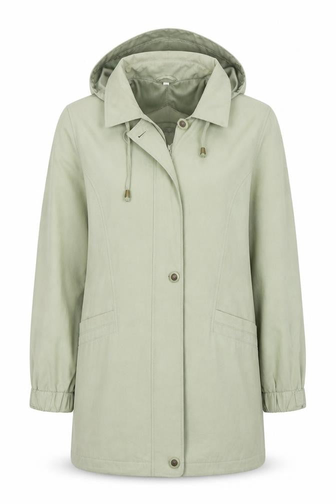 Image Creation Womens Green   Trench Coat Coat Size 12  Zip