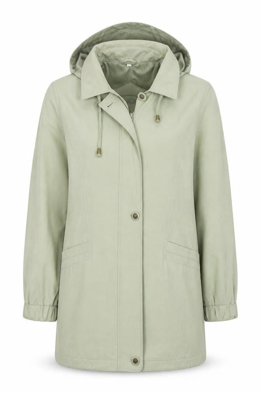 Image Creation Womens Green   Trench Coat Coat Size 12  Zip