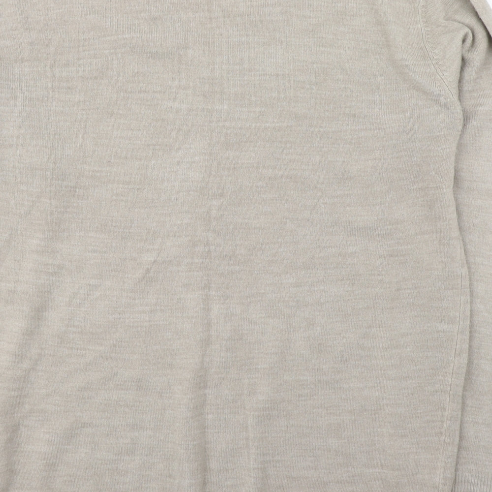 Matalan Mens Beige V-Neck  Acrylic Pullover Jumper Size L