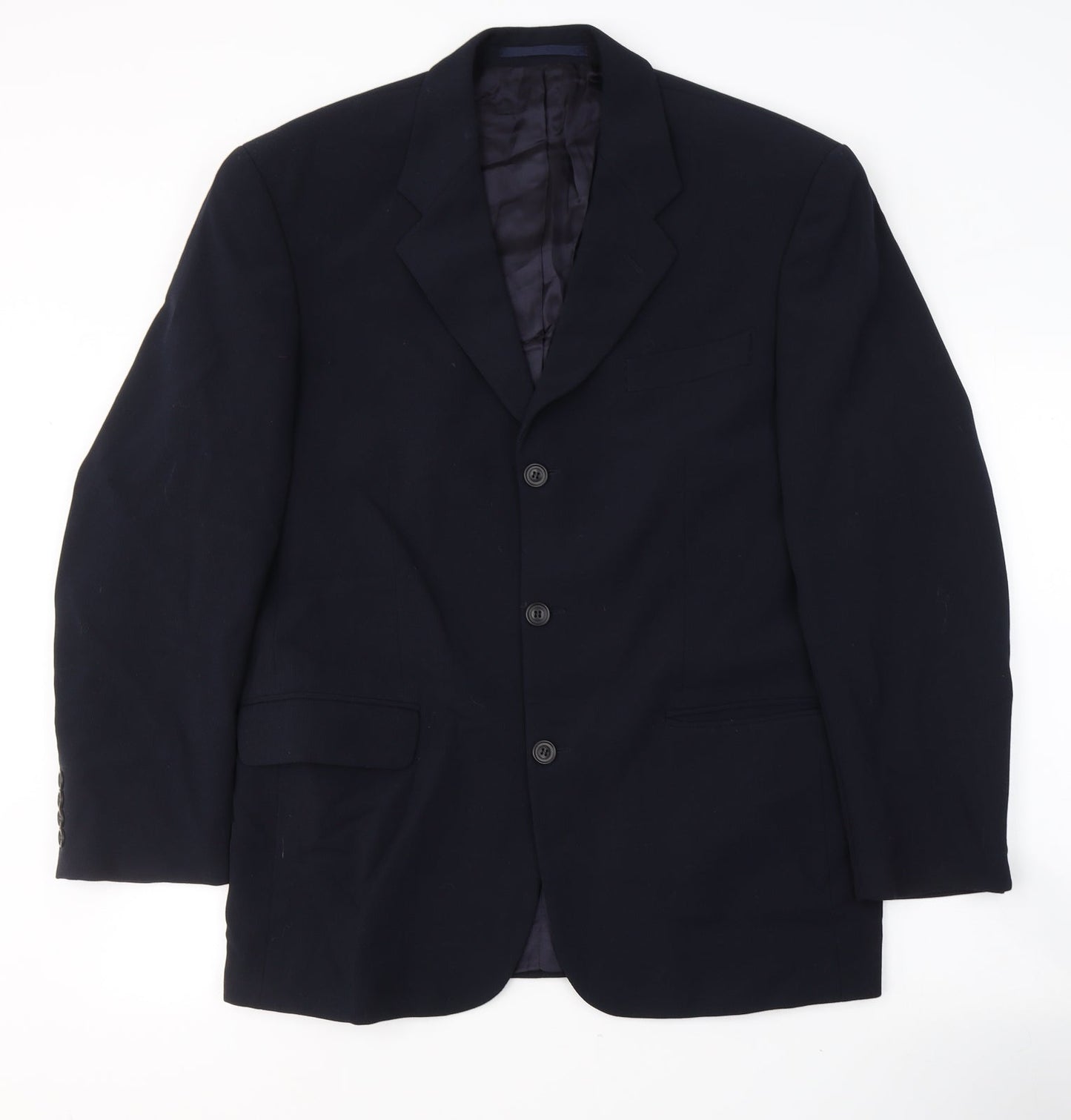REMUS Mens Black  Polyester Jacket Suit Jacket Size L