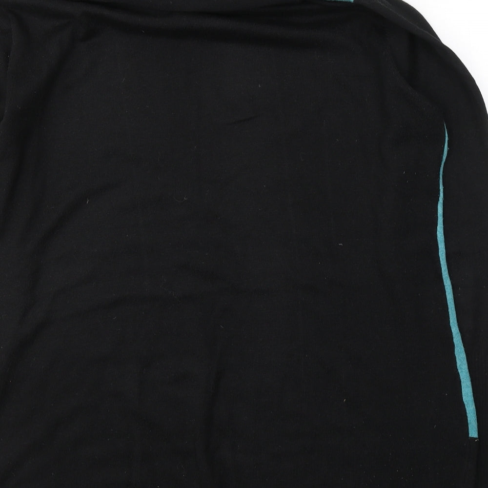 Roman Womens Black Colourblock Acrylic Basic Blouse Size 20 Roll Neck