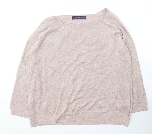 Marks and Spencer Womens Pink Boat Neck  Viscose Pullover Jumper Size 12