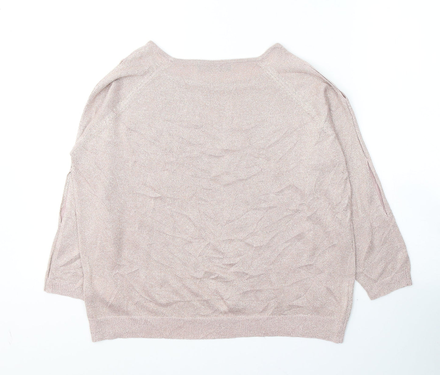 Marks and Spencer Womens Pink Boat Neck  Viscose Pullover Jumper Size 12
