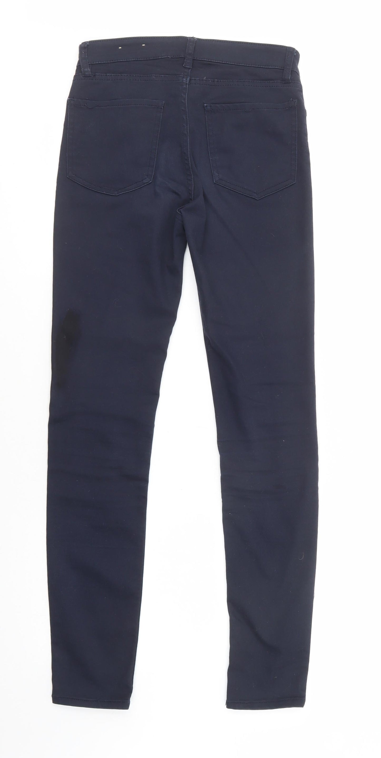 H&M Womens Blue  Cotton Skinny Jeans Size 8 L32 in Regular Button