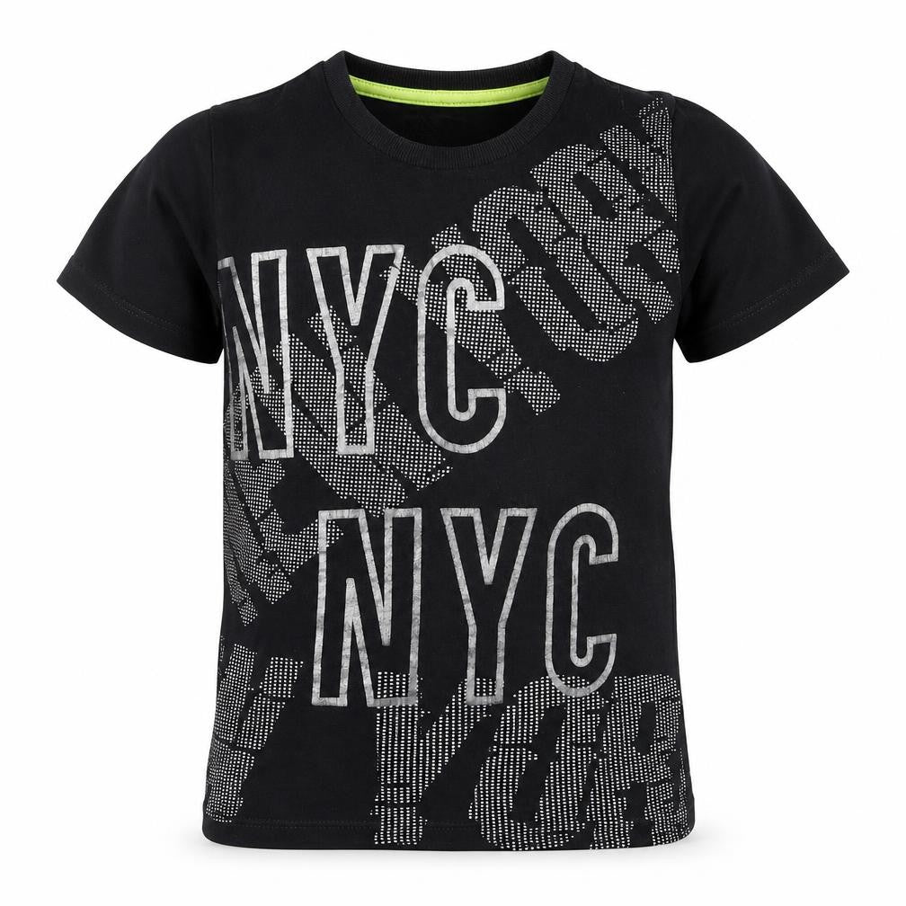 Matalan Boys Black  Cotton Basic T-Shirt Size 7 Years Crew Neck Pullover - NYC
