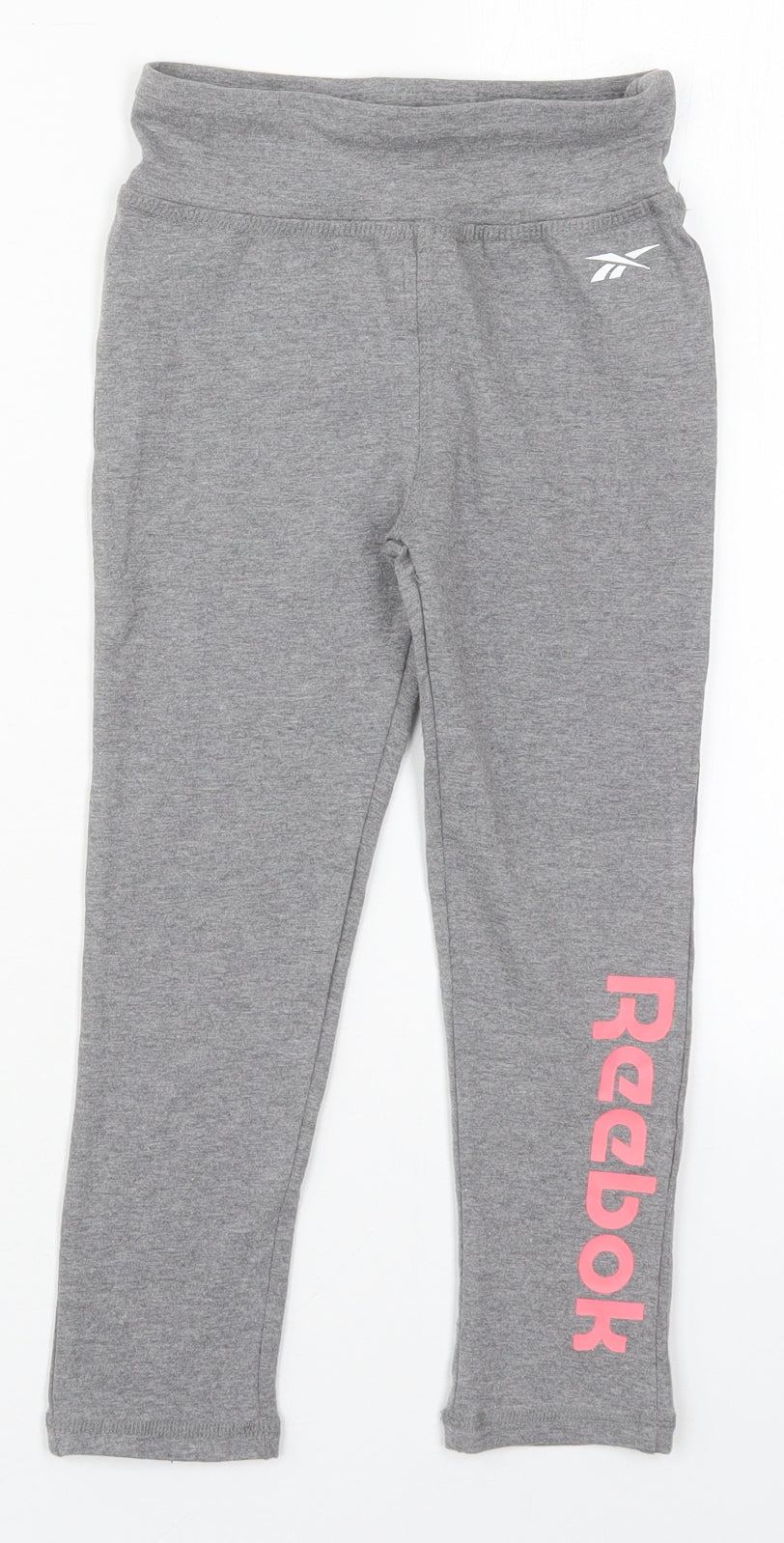 Reebok Girls Grey  Cotton Sweatpants Trousers Size 7-8 Years  Regular