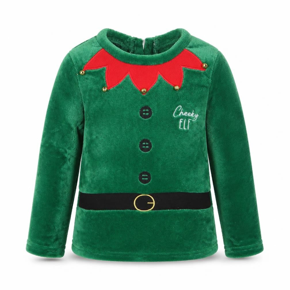 TJM Boys Green  Polyester Basic T-Shirt Size 6-7 Years Round Neck Button - Cheeky Elf