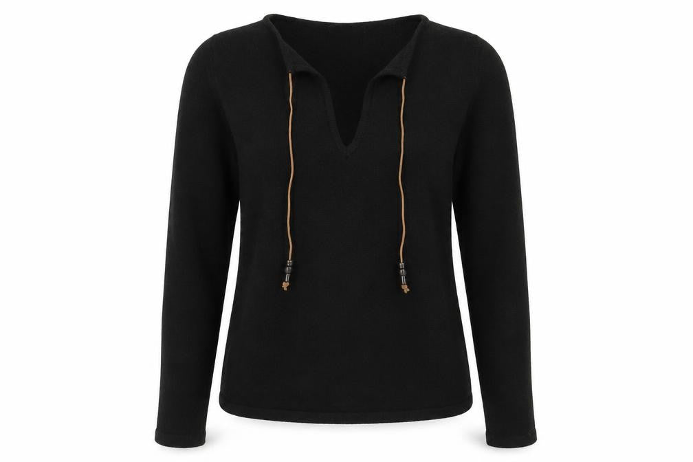 Marks & Spencer Womens Black V-Neck  Acrylic Pullover Jumper Size 10