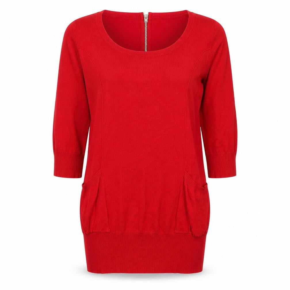 Internacionale Womens Red Round Neck  Viscose Pullover Jumper Size 12