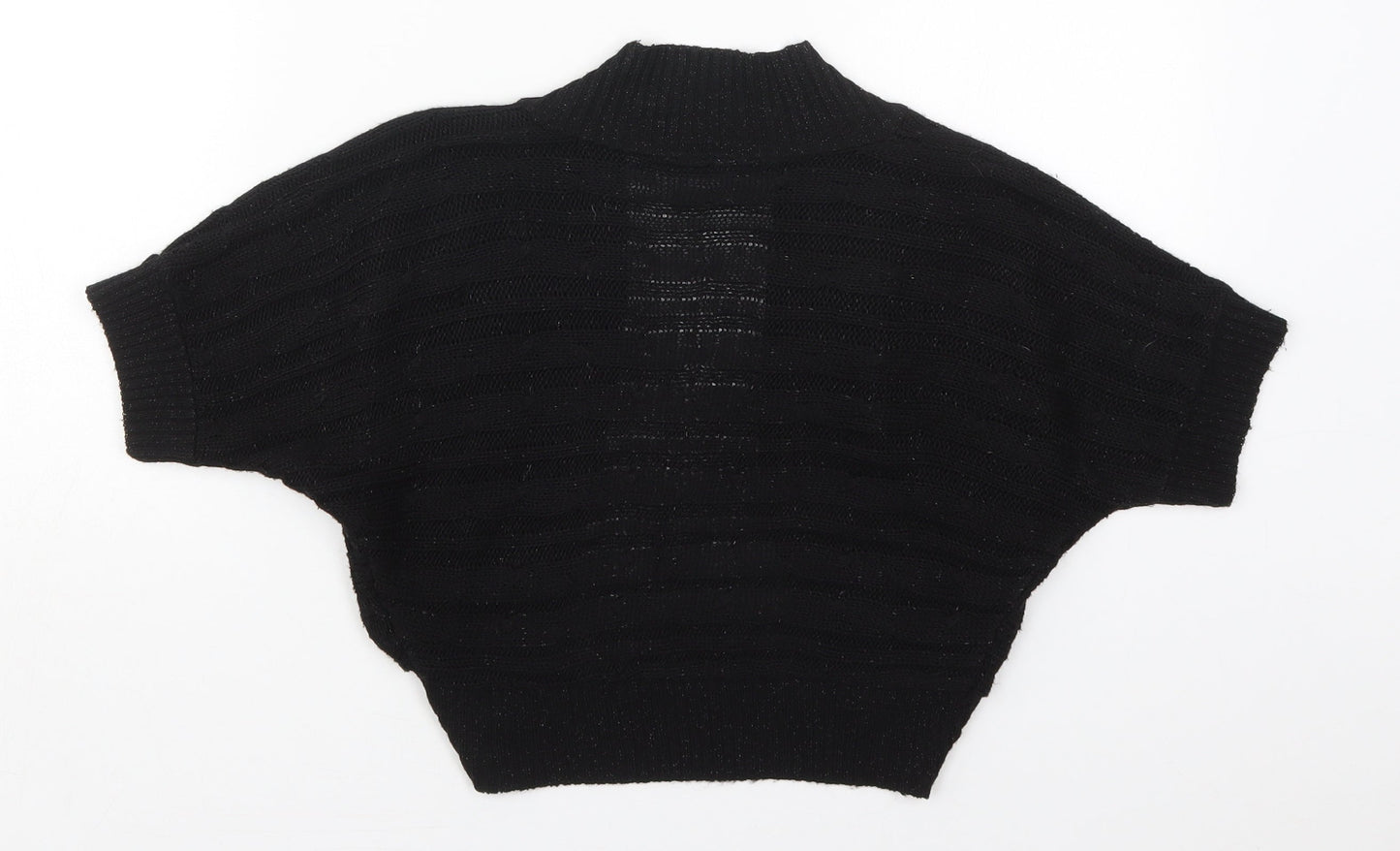 Pilot Womens Black V-Neck  Acrylic Cardigan Jumper Size S