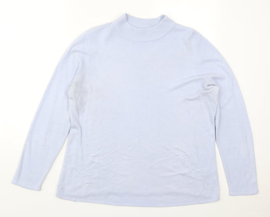 Bonmarché Womens Blue Crew Neck  Acrylic Pullover Jumper Size M