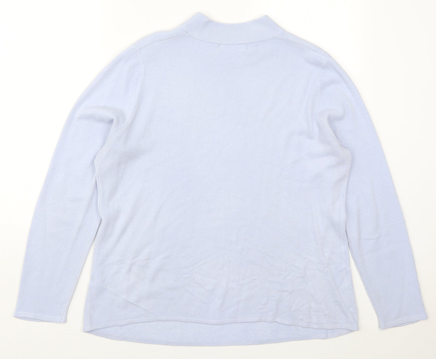 Bonmarché Womens Blue Crew Neck  Acrylic Pullover Jumper Size M