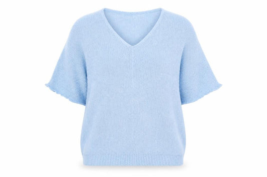 Preworn Womens Blue V-Neck  Acrylic Pullover Jumper Size M