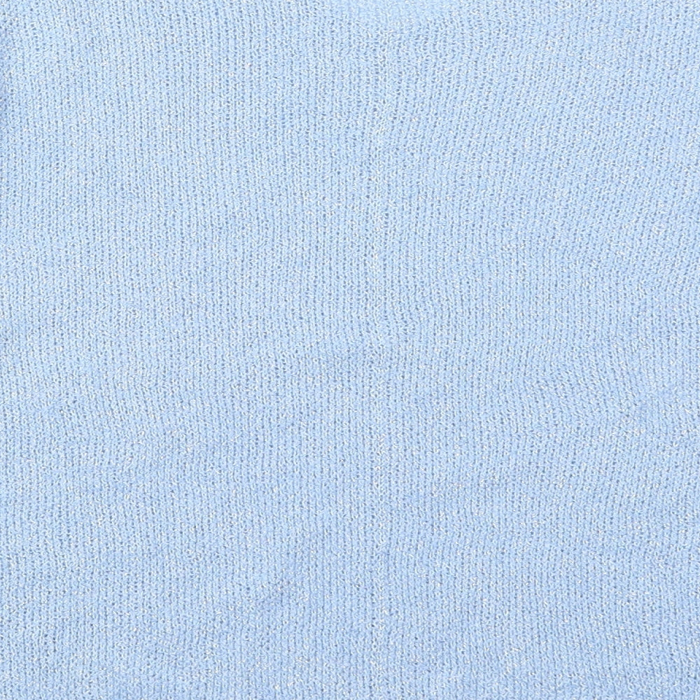 Preworn Womens Blue V-Neck  Acrylic Pullover Jumper Size M