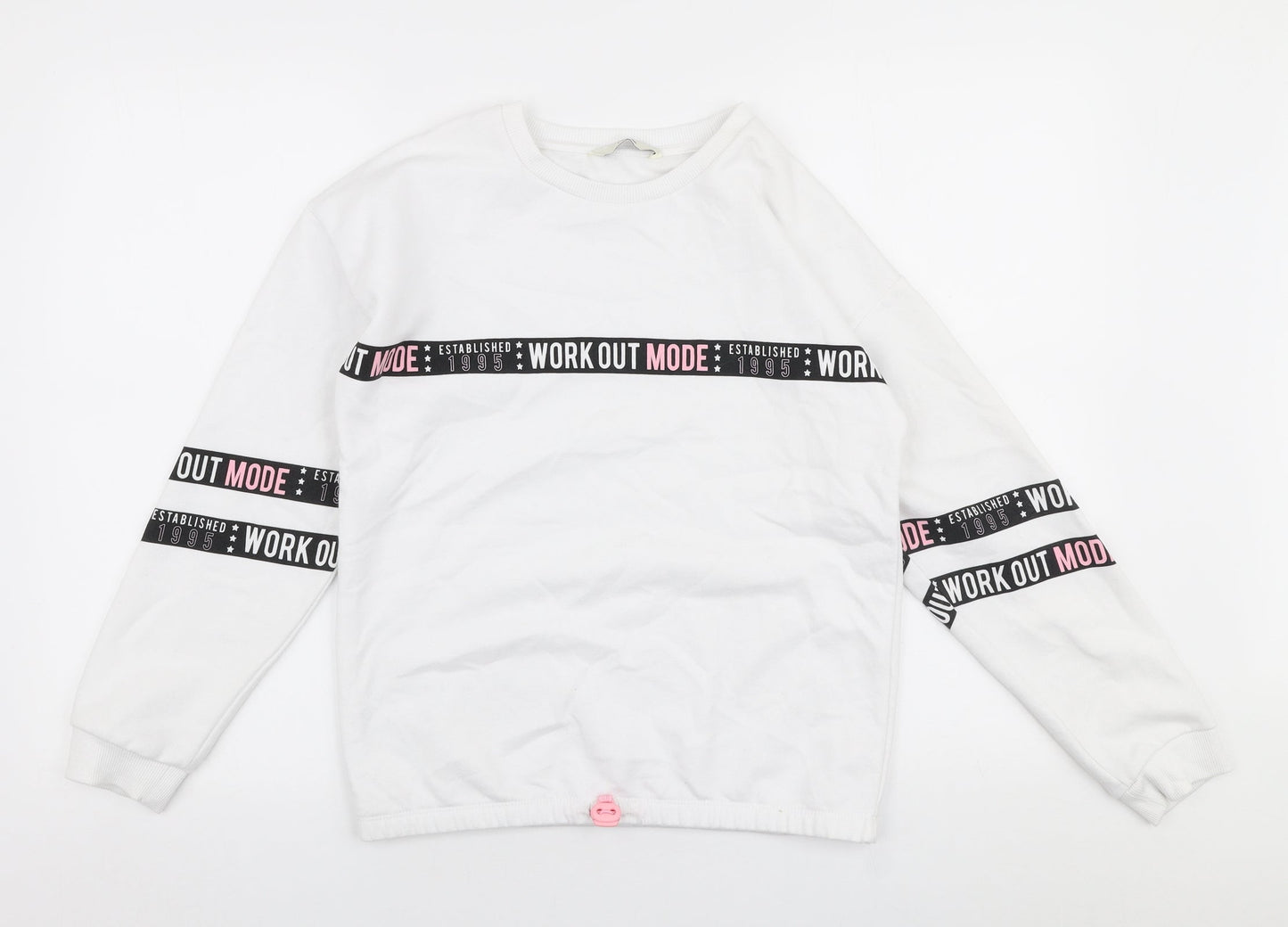 George Girls White  Polyester Pullover Sweatshirt Size 12-13 Years  Pullover - Work out mode