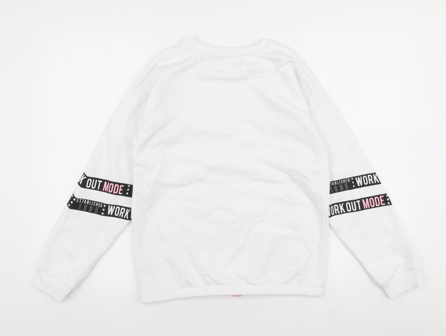George Girls White  Polyester Pullover Sweatshirt Size 12-13 Years  Pullover - Work out mode