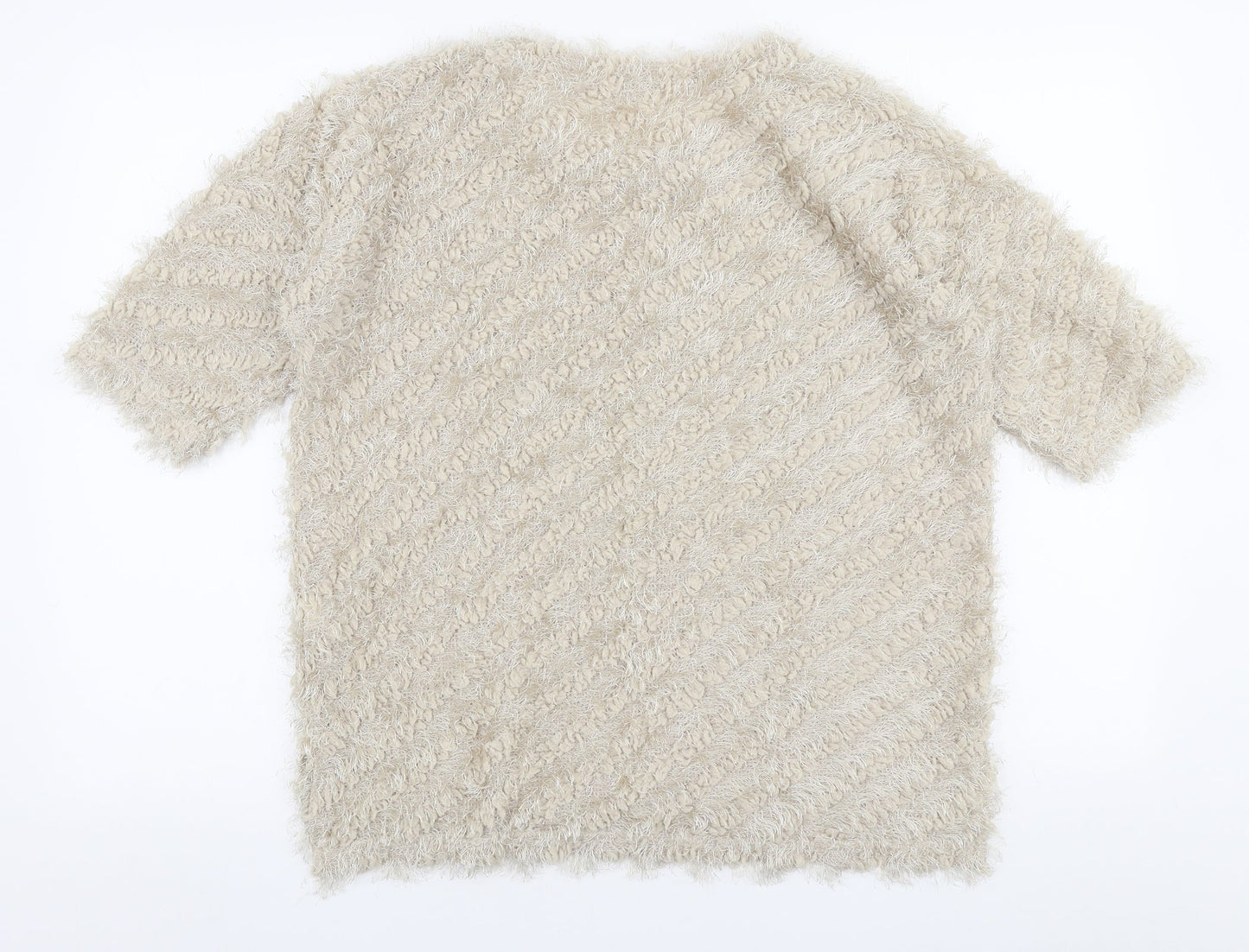 River Island Womens Beige Round Neck  Polyester Pullover Jumper Size 14