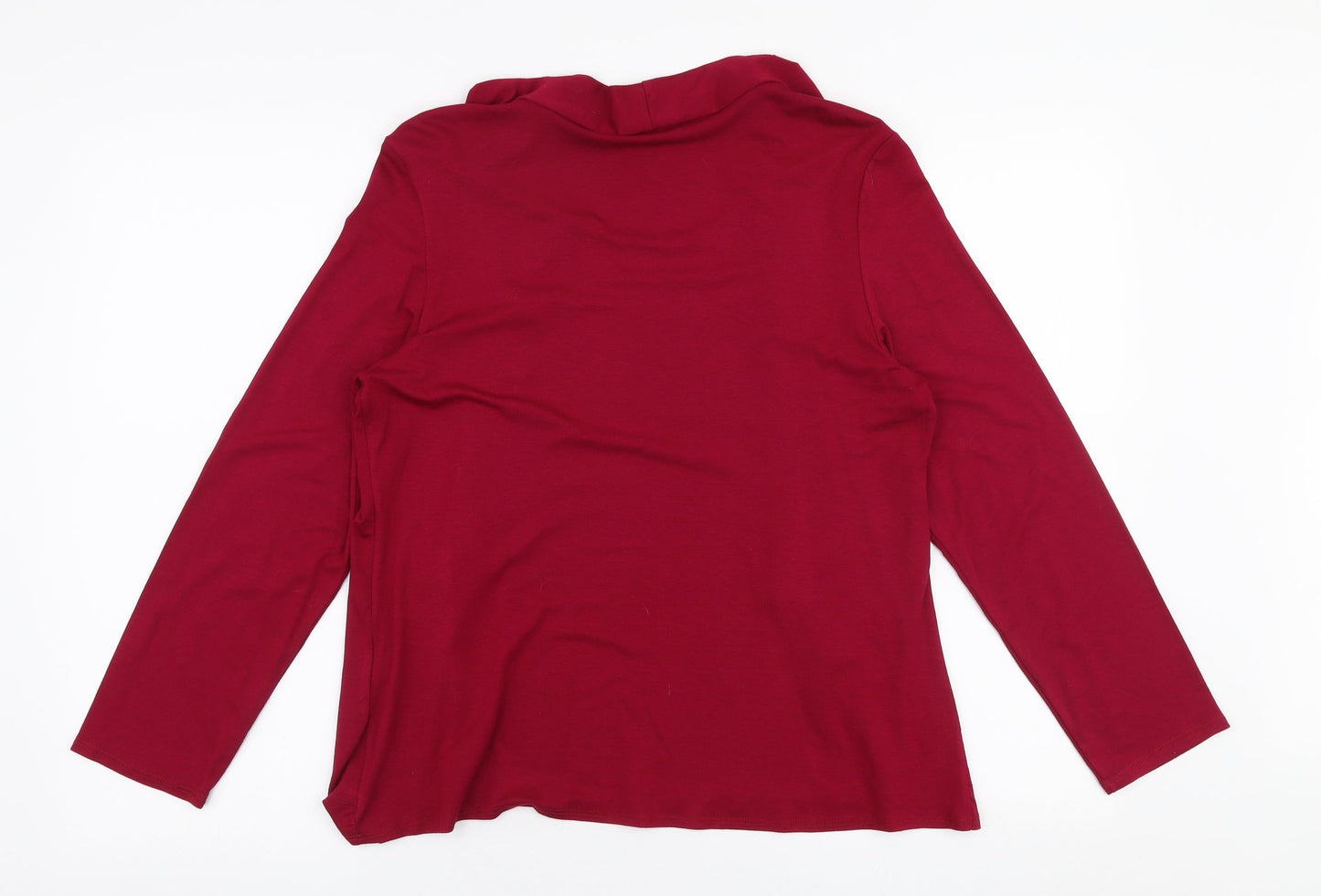 Saloos Womens Pink Geometric Viscose Basic Blouse Size 14 Scoop Neck