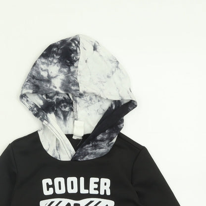 SHEIN Boys Black  Polyester Pullover Hoodie Size 2 Years  Pullover - cooler version of dad