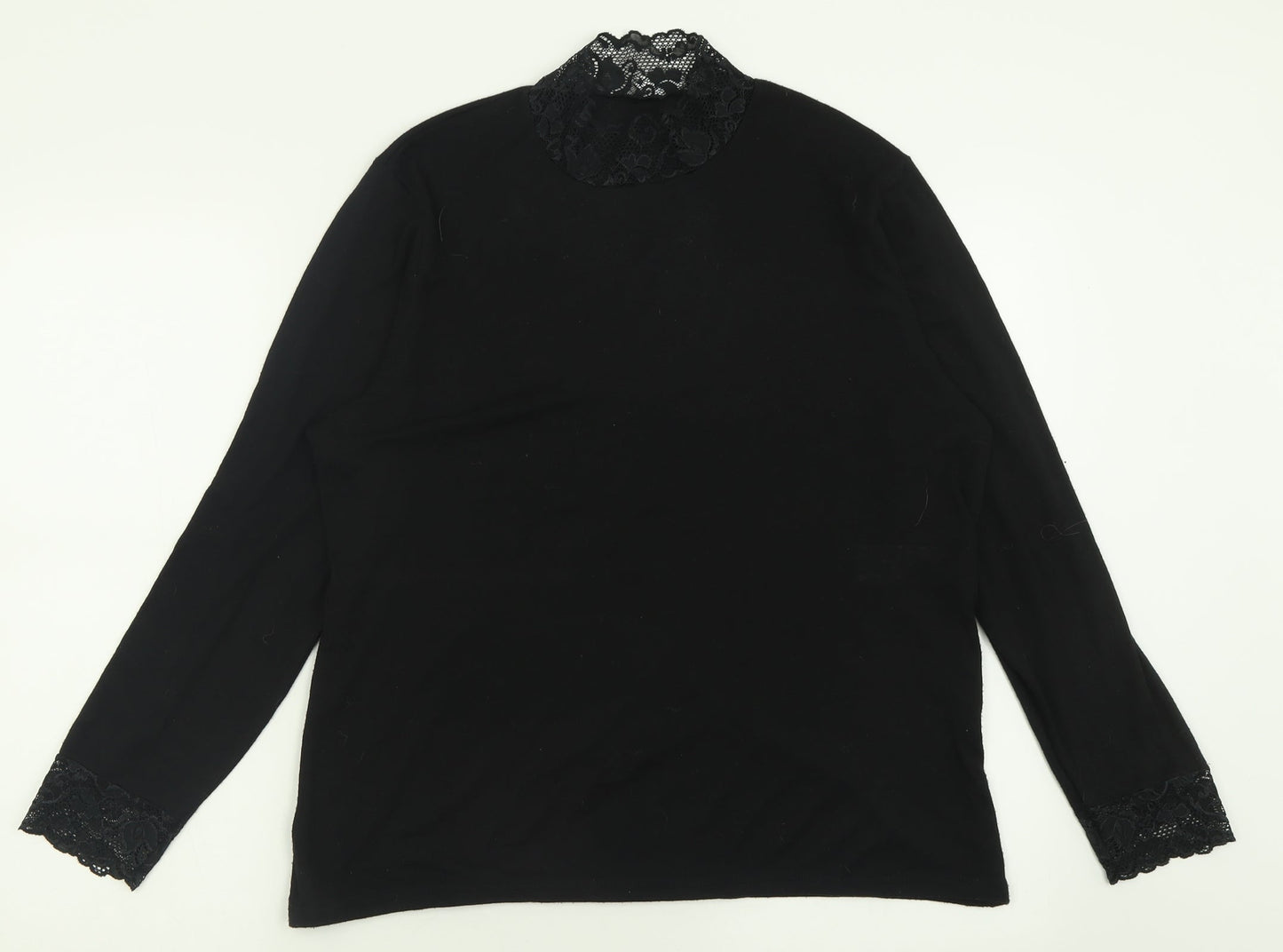 Preworn Womens Black  Cotton Pullover Sweatshirt Size XL  Pullover