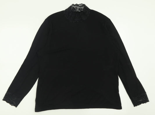 Preworn Womens Black  Cotton Pullover Sweatshirt Size XL  Pullover