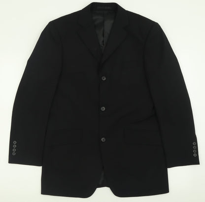 Charlton Gray Mens Black  Polyester Jacket Suit Jacket Size 36