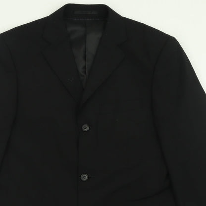Charlton Gray Mens Black  Polyester Jacket Suit Jacket Size 36